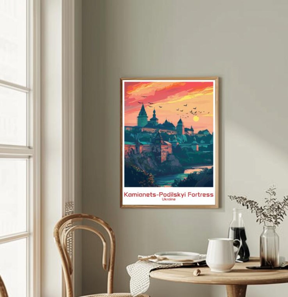 Kamianets-Podilskyi Fortress At Sunset Travel Poster Of Ukraine - Image 2