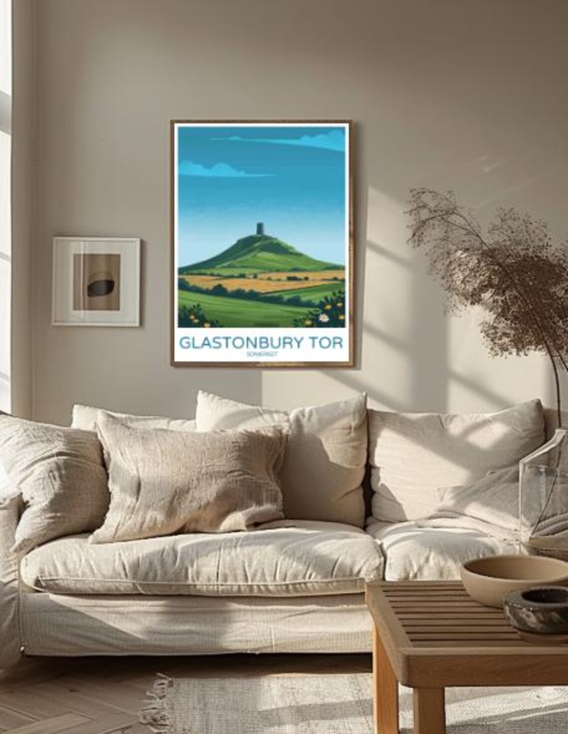 Glastonbury Tor Somerset Mystic Green Hill Tower Travel Poster - Image 3