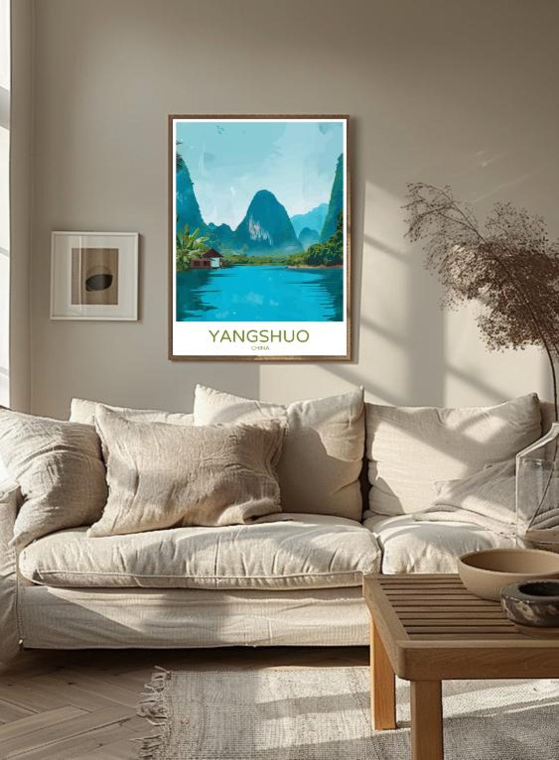 Yangshuo China Karst Mountains River Landscape Scenery Poster - Image 3