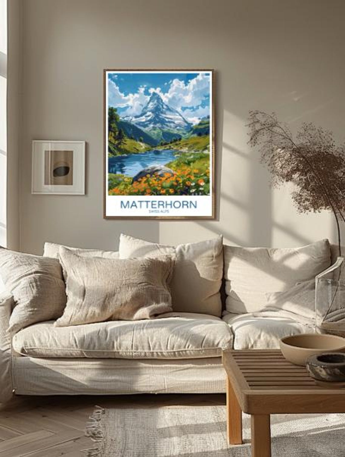 Matterhorn Swiss Alps Wildflower Lake Reflection Iconic Poster - Image 2
