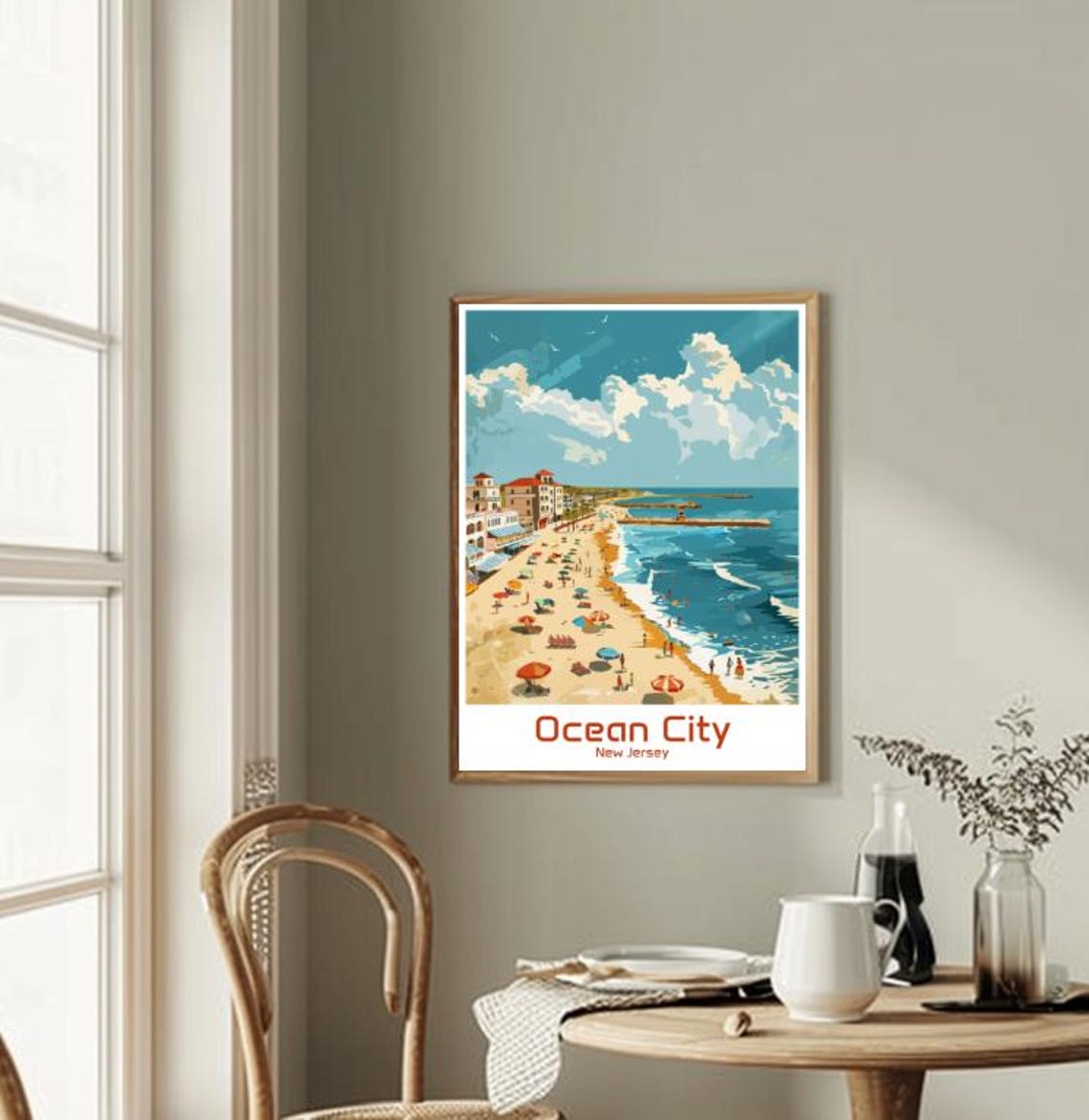 Ocean City New Jersey Boardwalk Beach Travel Poster Classic View - Image 2