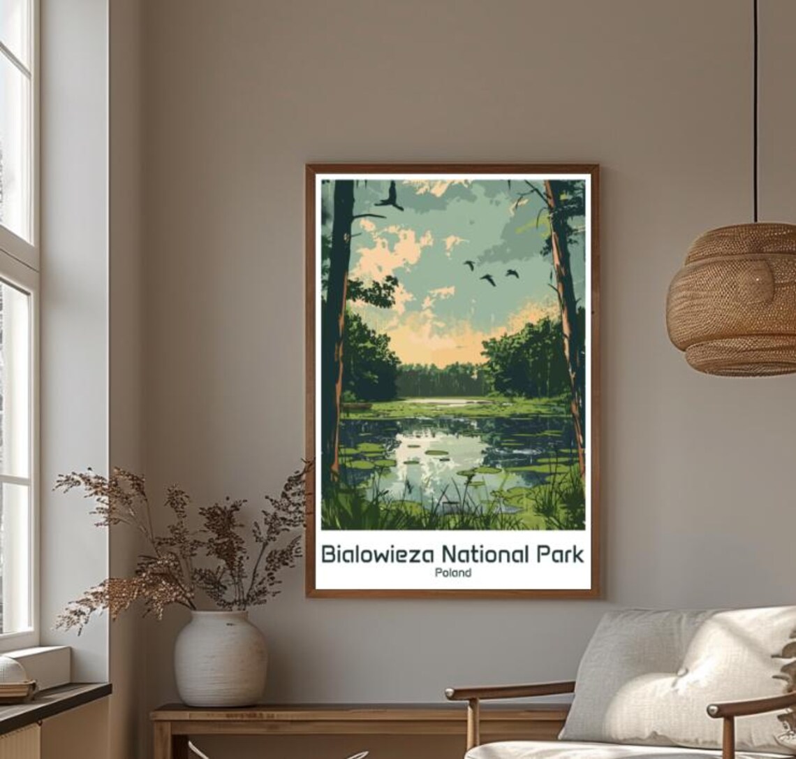 Bialowieza National Park Poland Forest Lake Serenity Scene Poster - Image 3