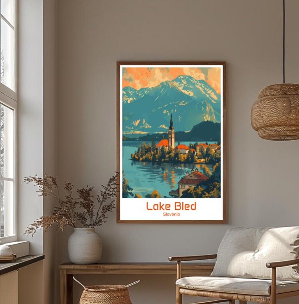 Lake Bled Slovenia Island Church Alpine Lake Mountain View Poster - Image 4