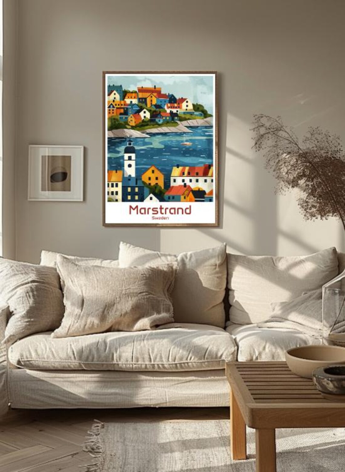 Marstrand Sweden Colorful Island Town Harbor Scene Travel Poster - Image 3