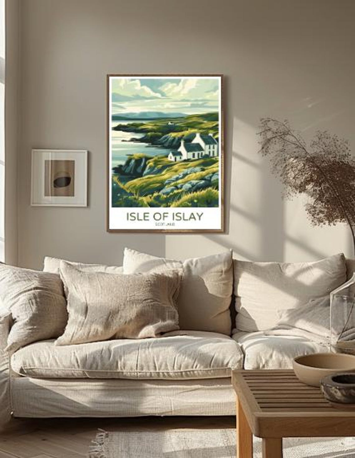 Isle of Islay Scotland Coastal Cottages and Cliffs Travel Poster - Image 2