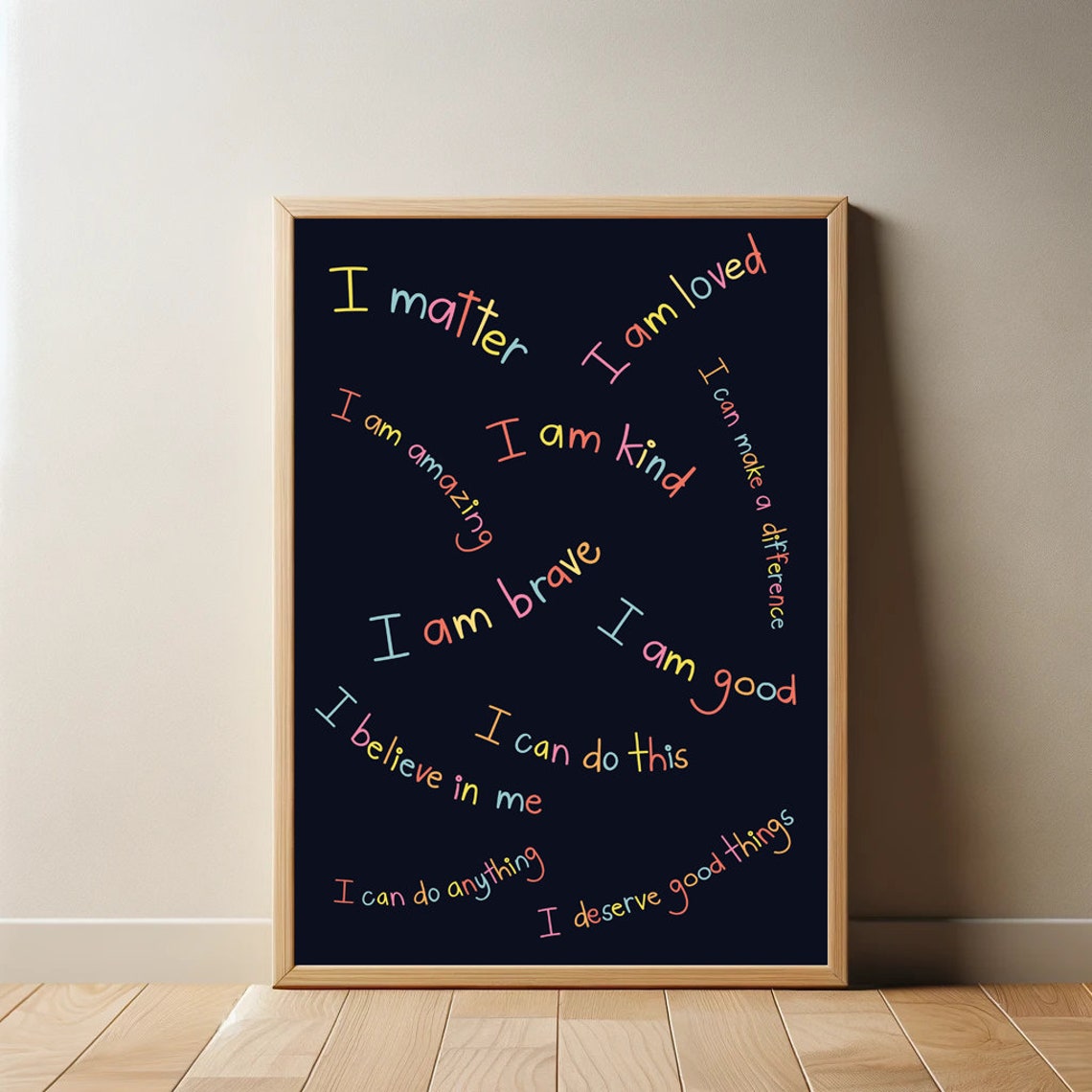 Positive Words Of Affirmation I Matter Rainbow Lettering Poster