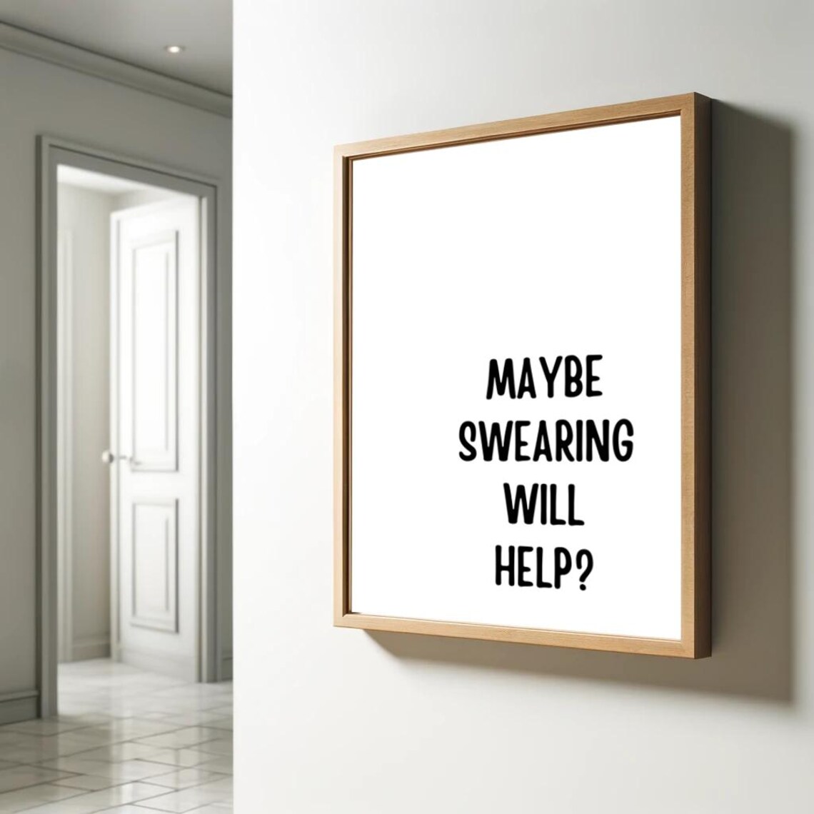Maybe Swearing Will Help Poster Funny Saying Retro Wall Art - Image 2