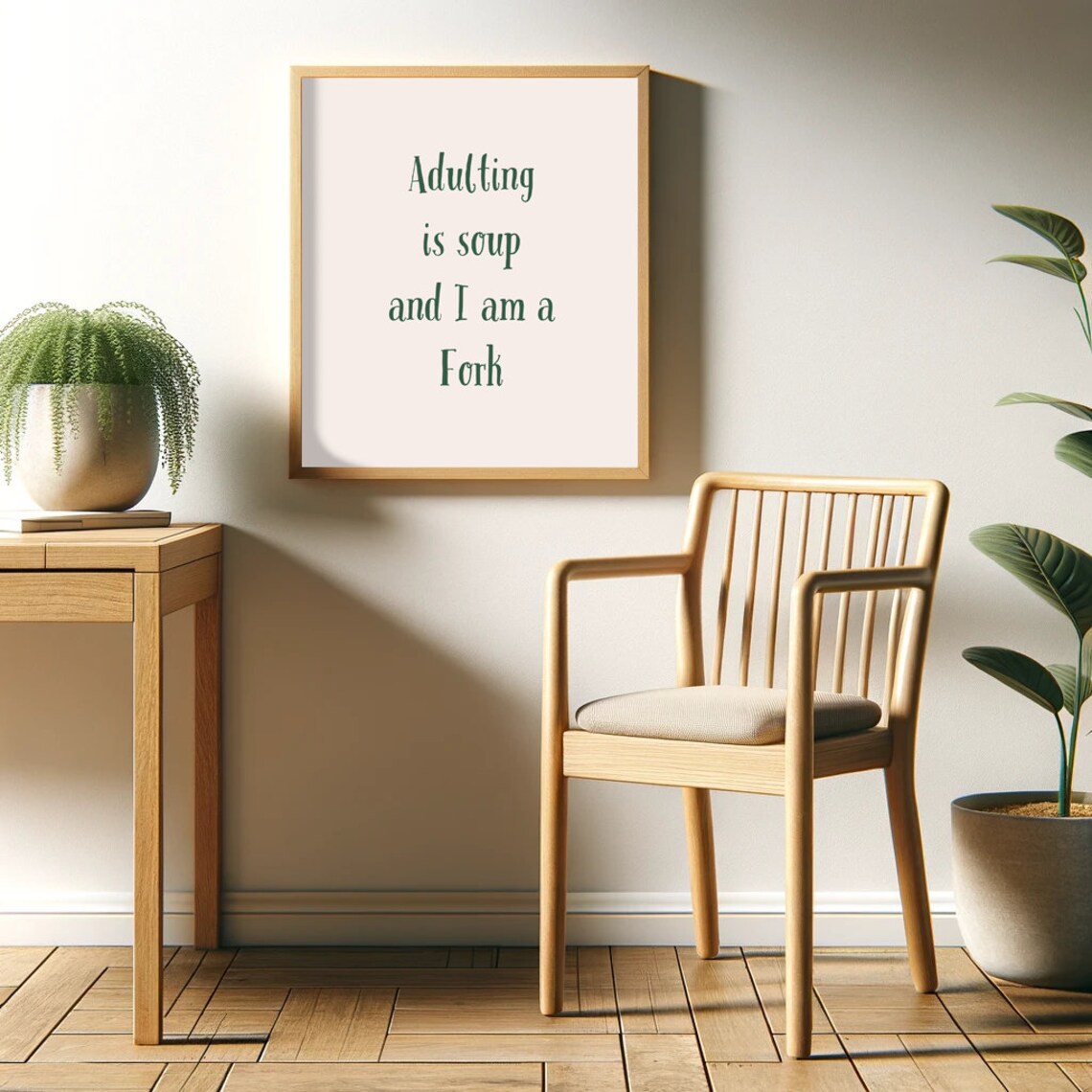 Adulting Is Soup And I Am A Fork Poster Funny Saying Retro Wall Art - Image 2