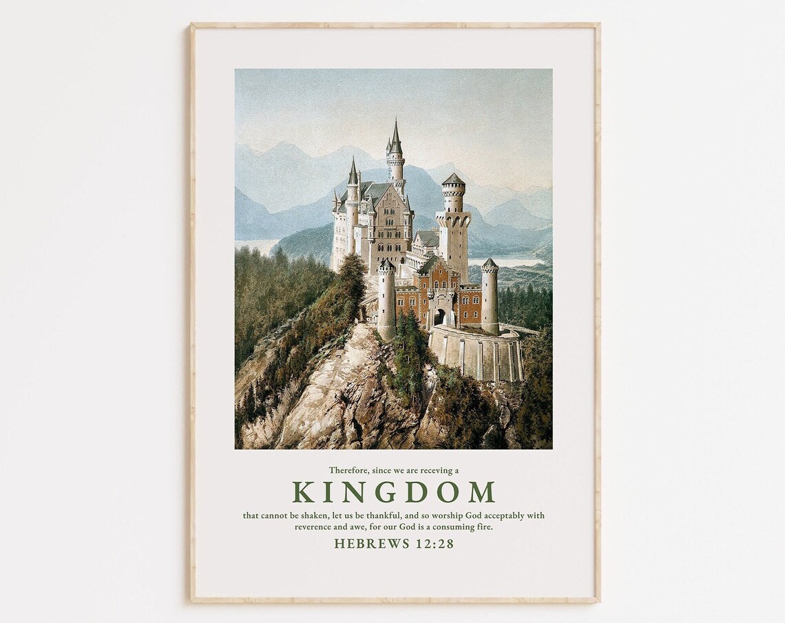 Receiving an Unshaken Kingdom Hebrews 12 Castle Landscape Poster - Image 4
