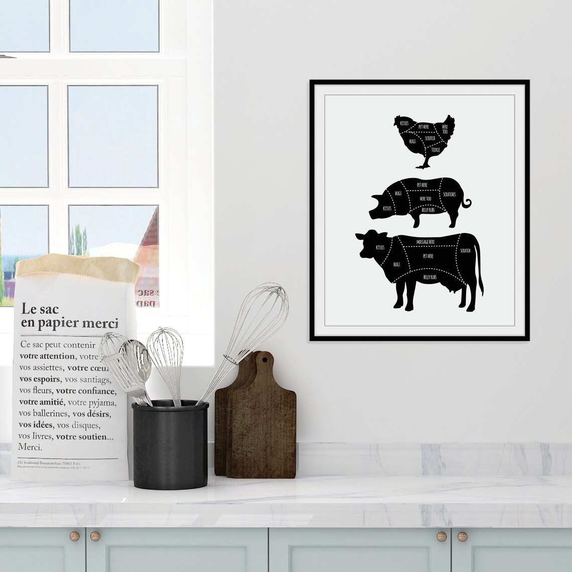 Vegan Art Vegan Butcher Poster Vegan Print Vegan Wall Art Vegan Wall Decor Vegan Butcher Print Vegan Poster Vegan Home Decor - Image 3