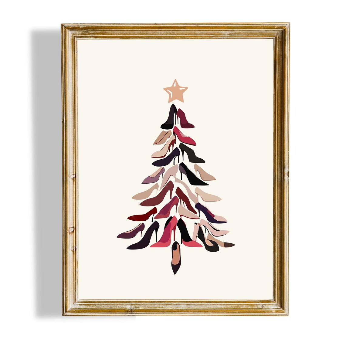 High Heel Shoe Christmas Tree Girly Glam Chic Holiday Poster