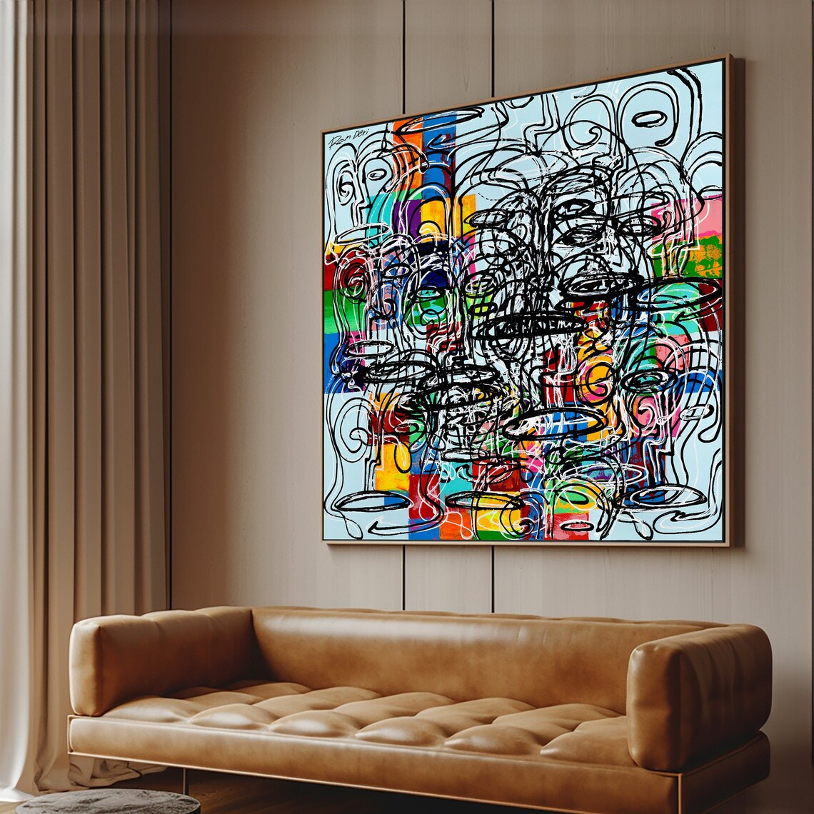Oversized Abstract Painting Square Poster Print
