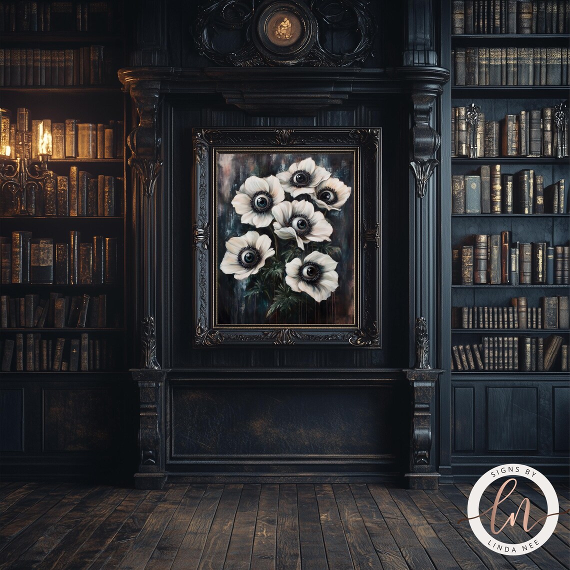 Moody Botanical Goth Art Print, Dark Academia - Image 2
