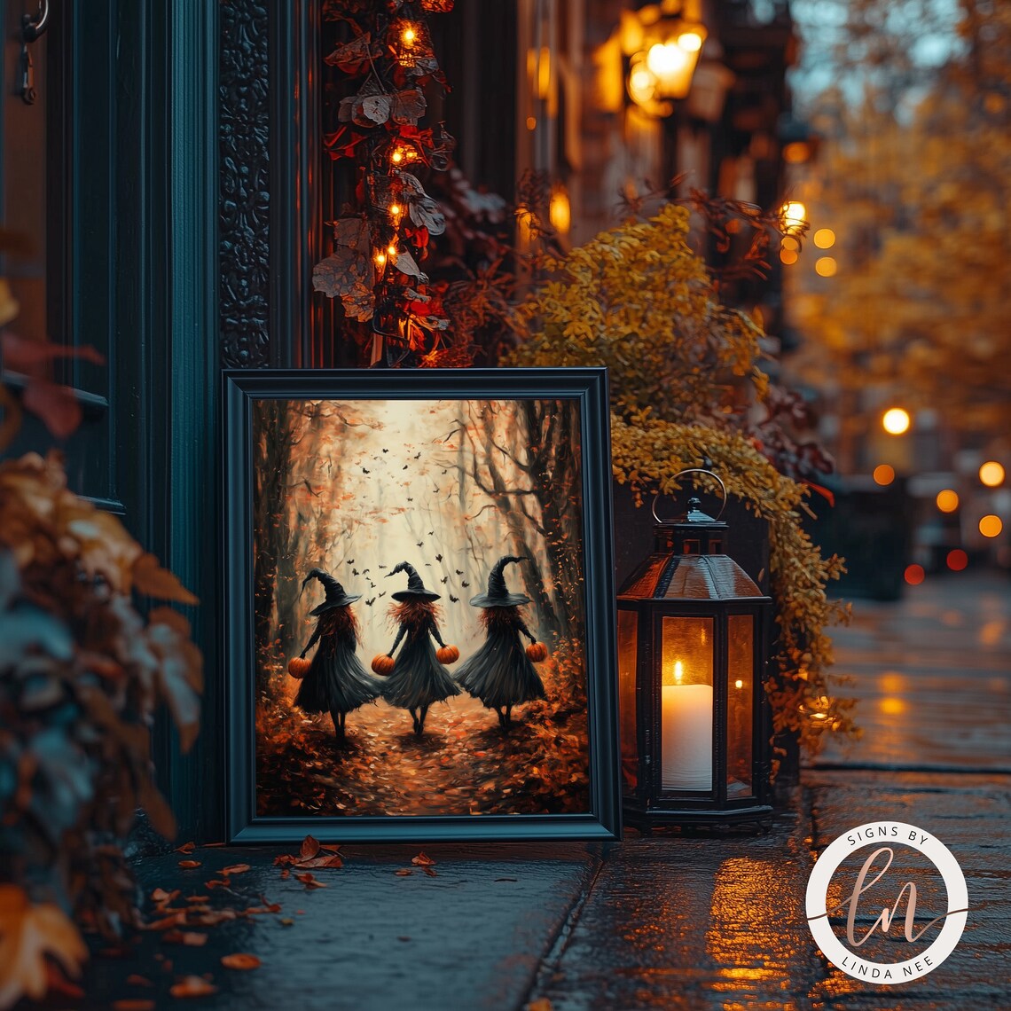Fall Witches in the Forest, Witchcore Art Print - Image 3