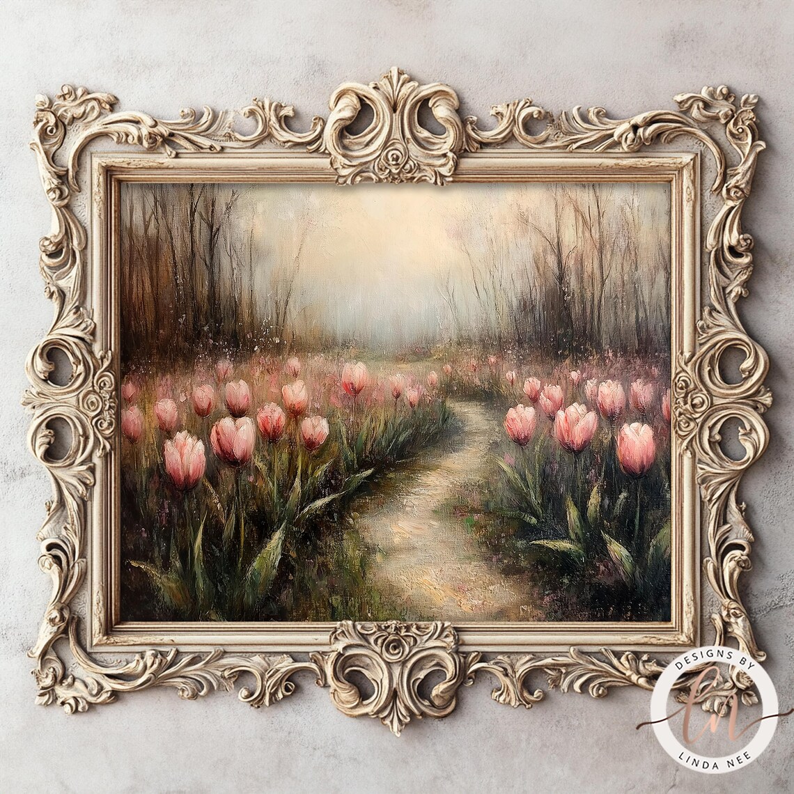 Vintage Tulip Floral Spring Art Print, French Country - Image 5