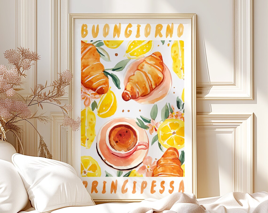 Buongiorno Principessa Coffee and Lemons Kitchen Art Print