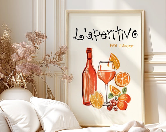 Italian Spritz Aperitivo Retro Cocktail Art Print