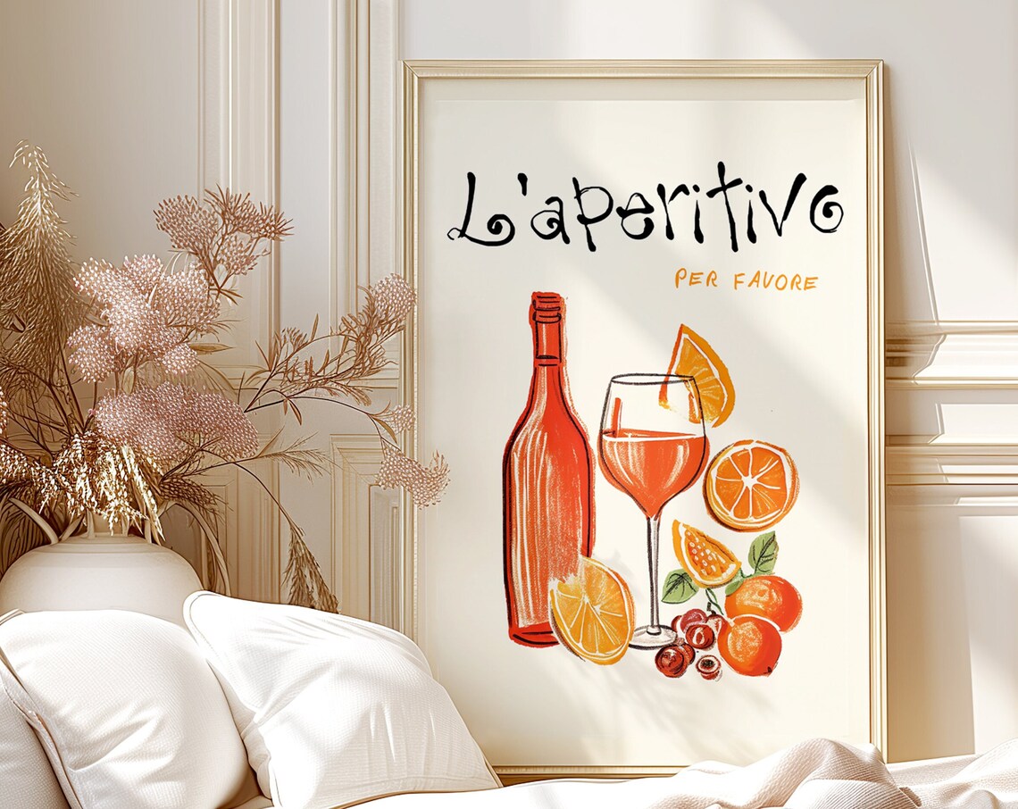 Italian Spritz Aperitivo Retro Cocktail Art Print