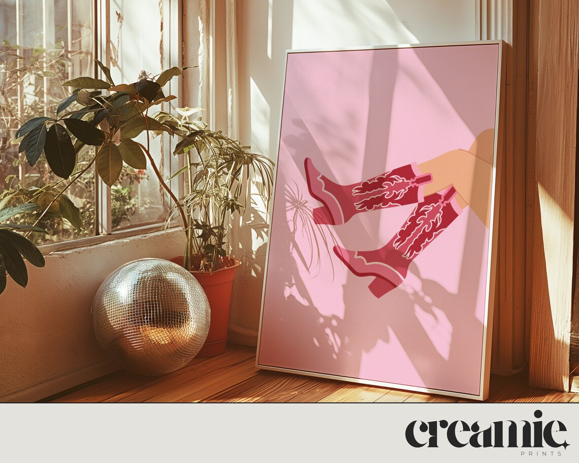 Cowgirl Maximalist Retro Print, Girls Room Decor - Image 4