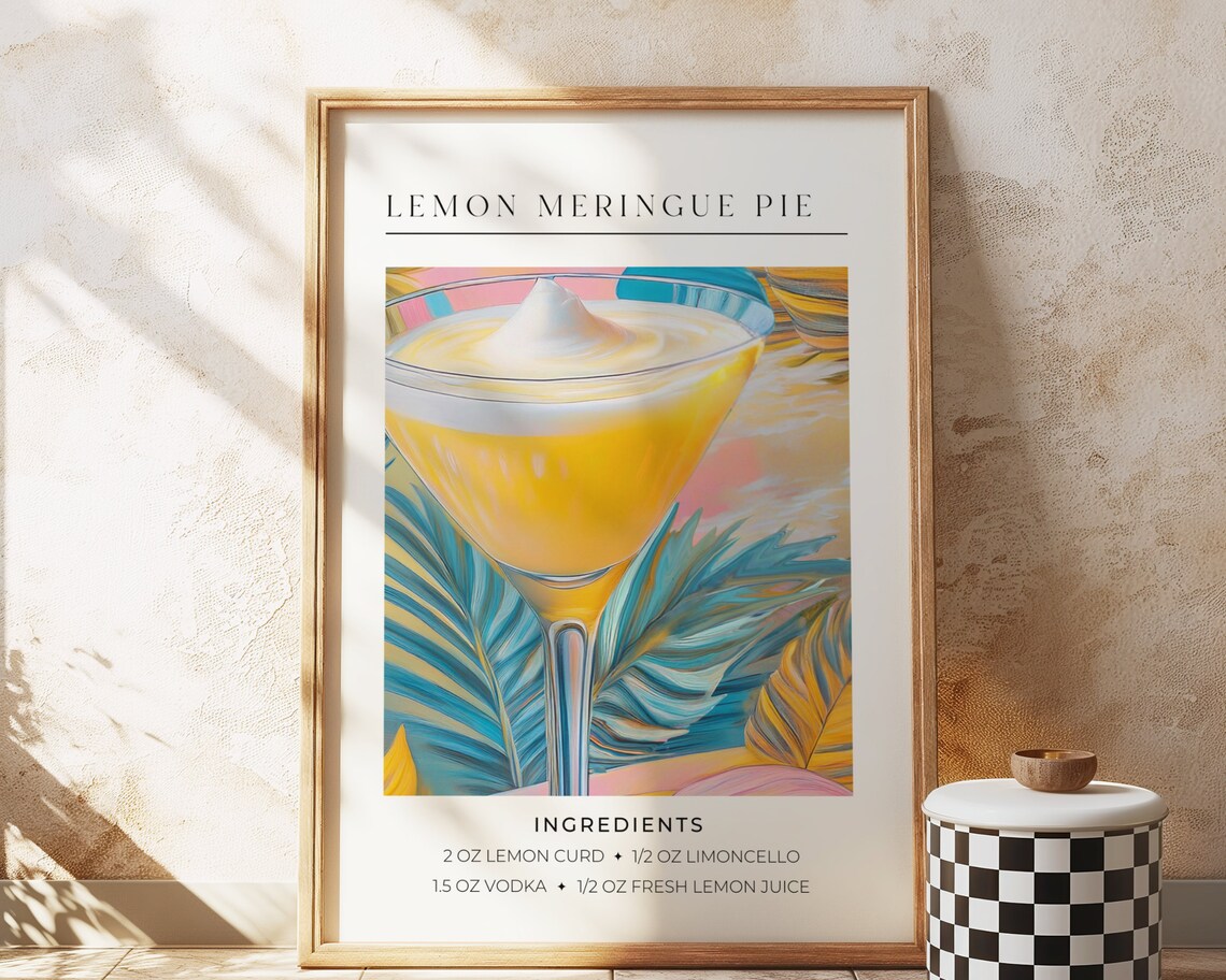 Lemon Meringue Cocktail, Retro Maximalist Poster - Image 2