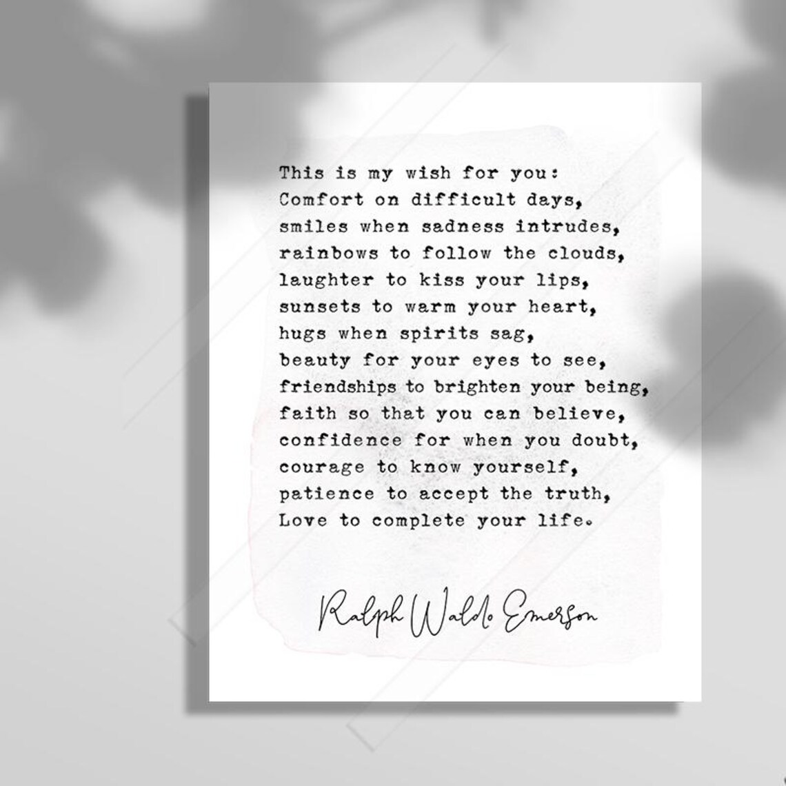 This Is My Wish For You, Ralph Waldo Emerson Art Print - Image 2