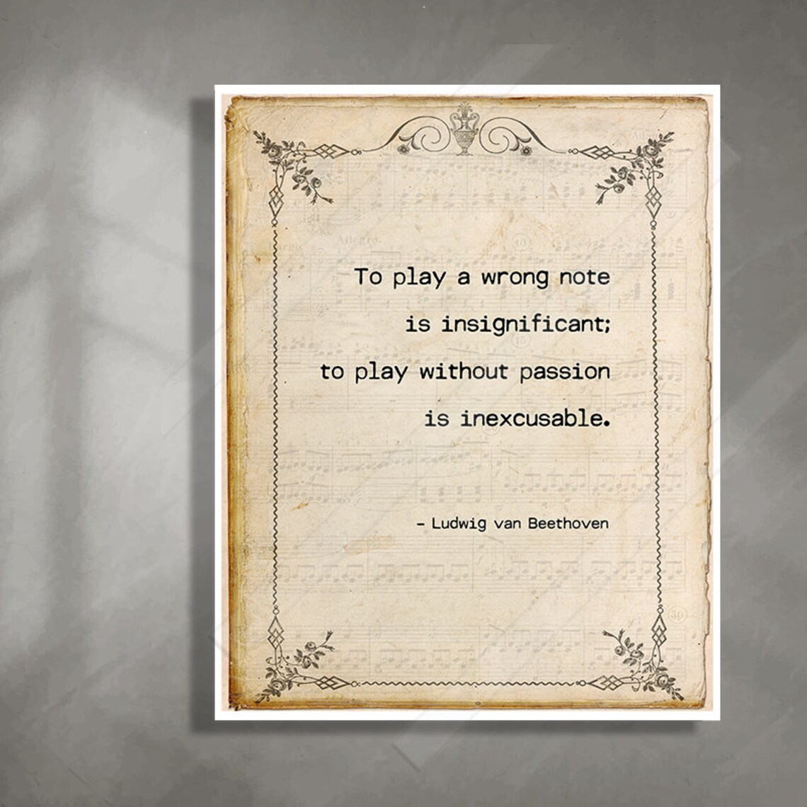 Beethoven Inspirational Quote Office Art Print
