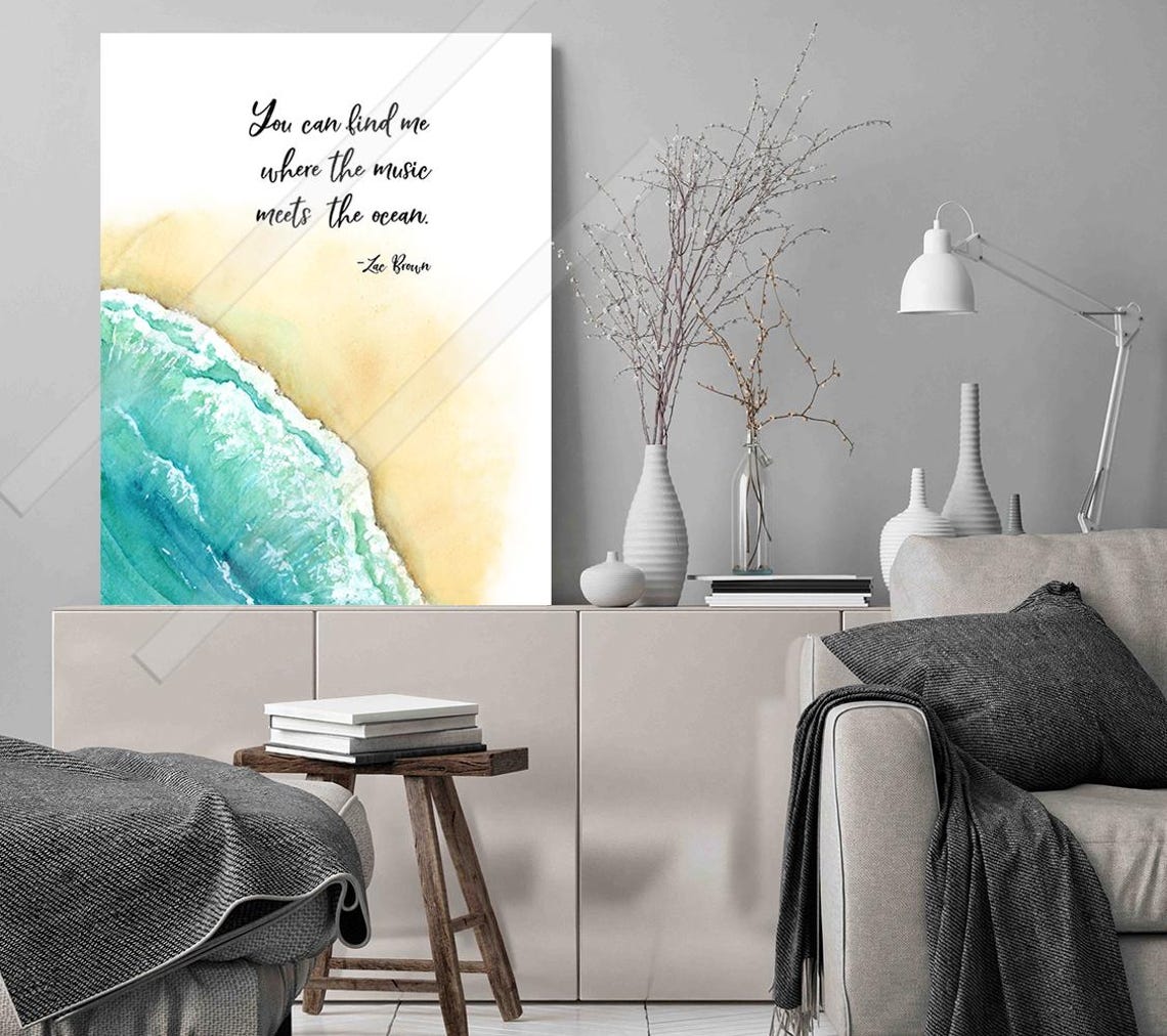 Zac Brown Where The Music Meets The Ocean Aerial Wave Quote Poster - Image 3