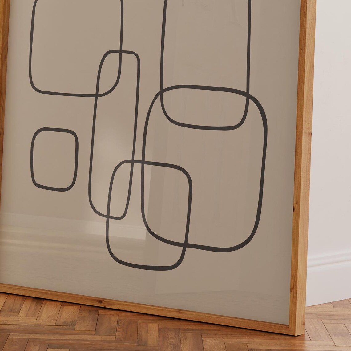 Modern Mid Century Organic Line Shape Art Print - Image 3