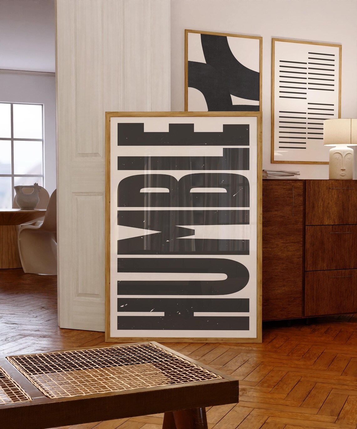 Humble Modern Black and White Typography Art Print