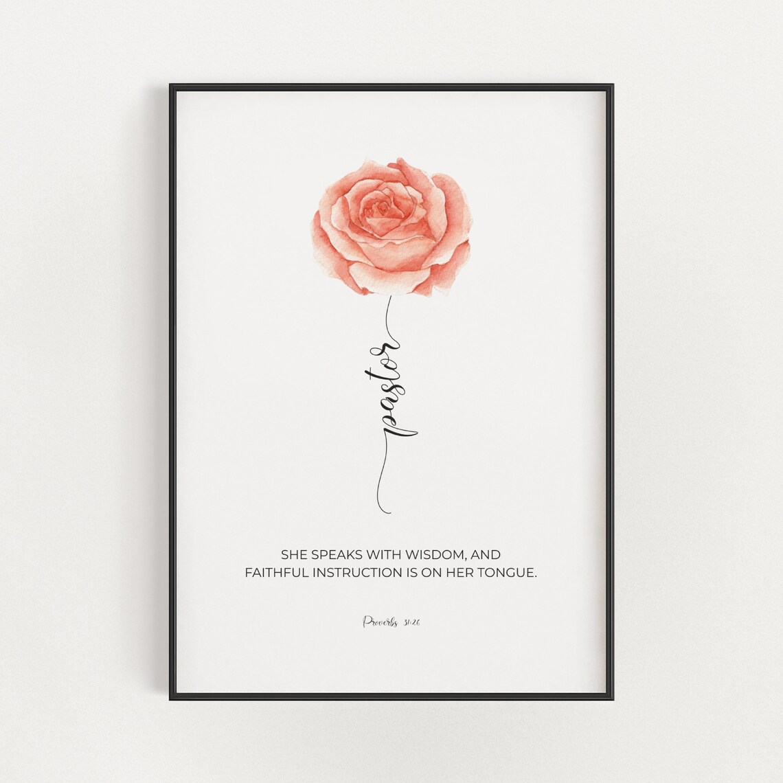 Proverbs 31:26 Scripture Art Print, Pastor Appreciation