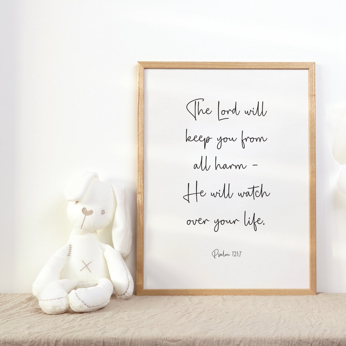 Psalm 1217 The Lord Will Keep You From All Harm Christian Nursery Scripture Wall Art Kids Bible Verse Print