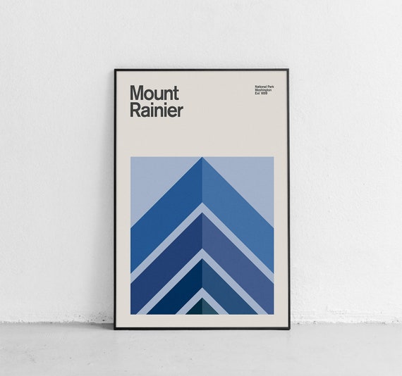 Mount Rainier National Park Mid-Century Travel Poster