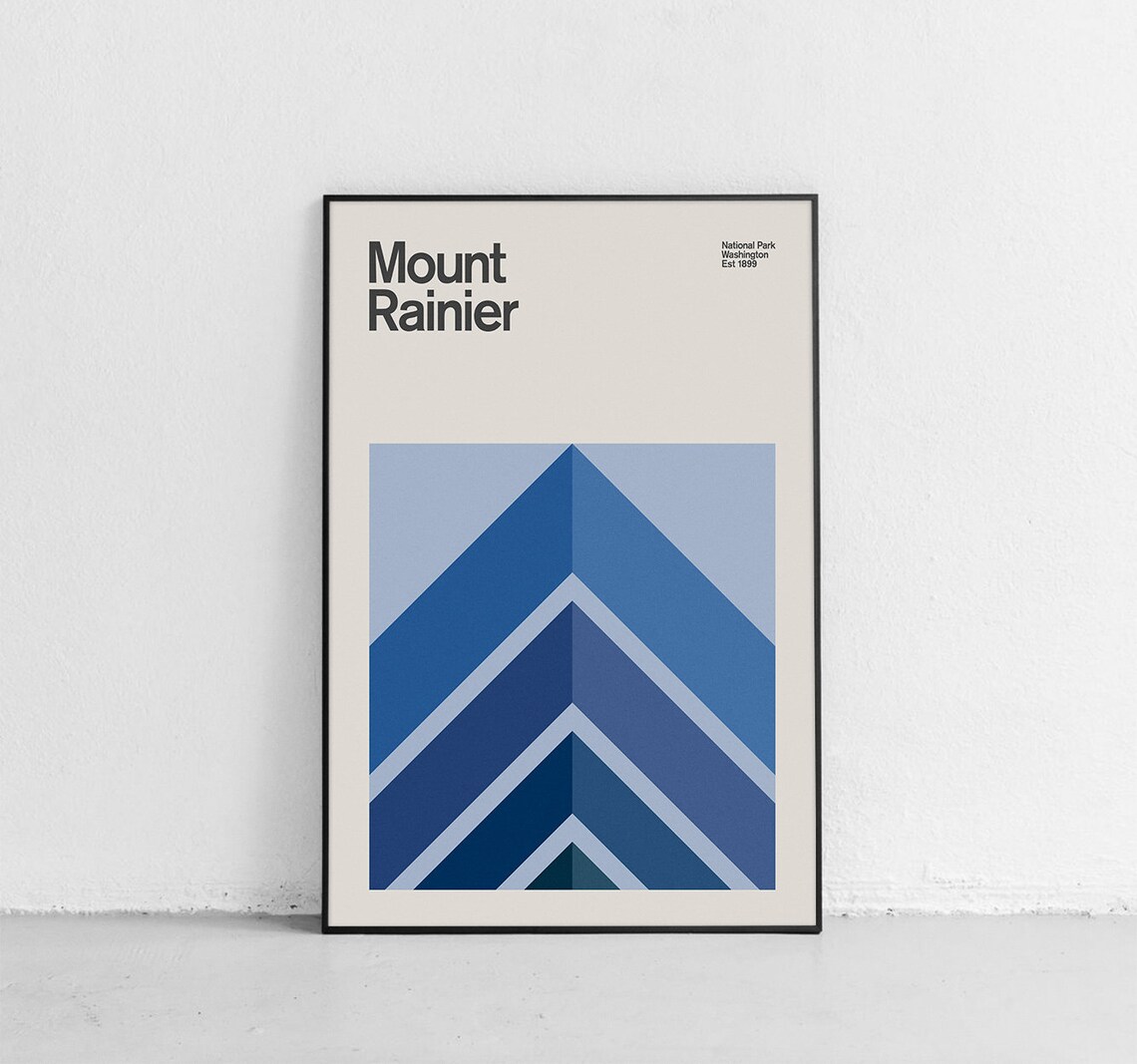 Mount Rainier National Park Mid-Century Travel Poster