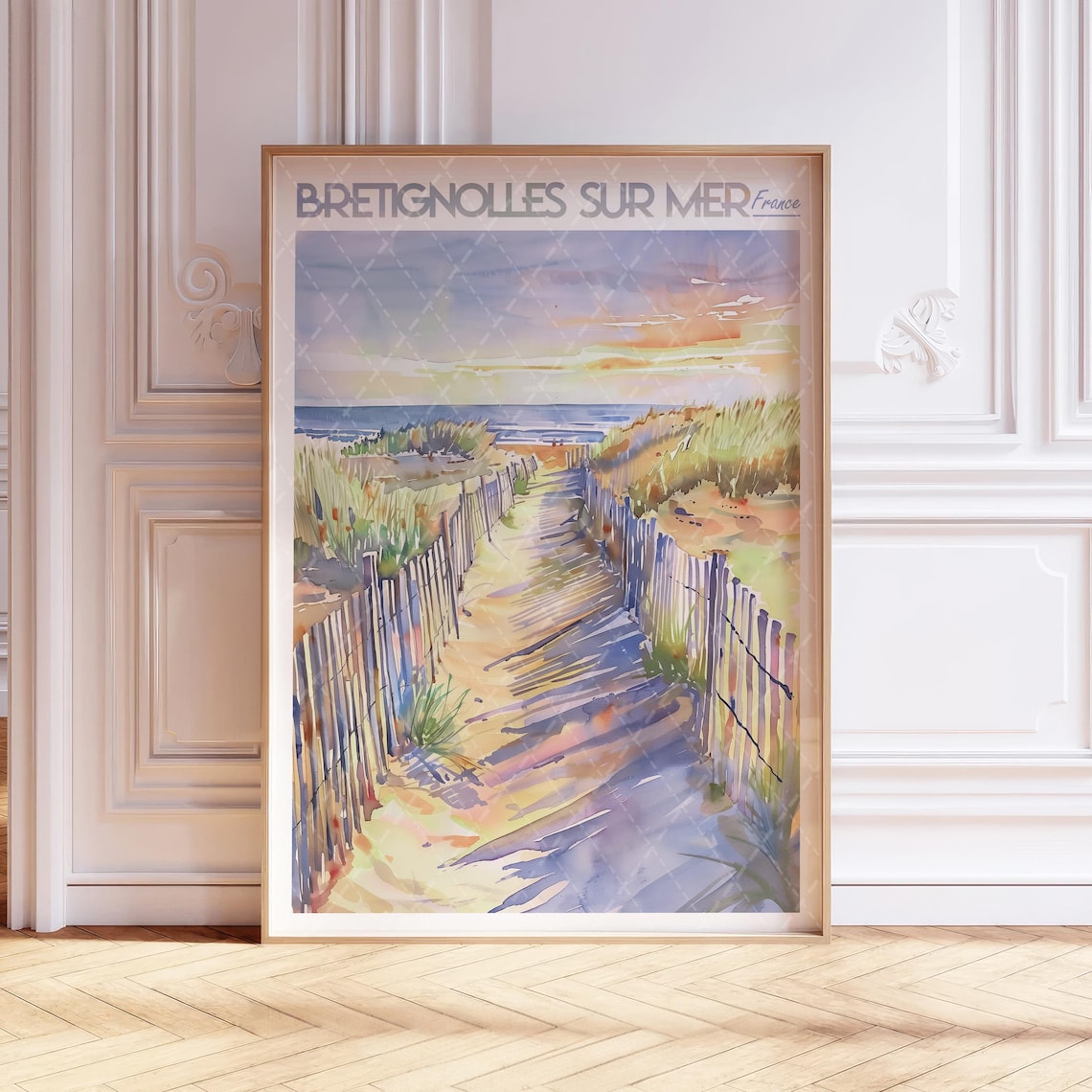 Bretignolles Sur Mer France Dune Beach Path Watercolor Poster