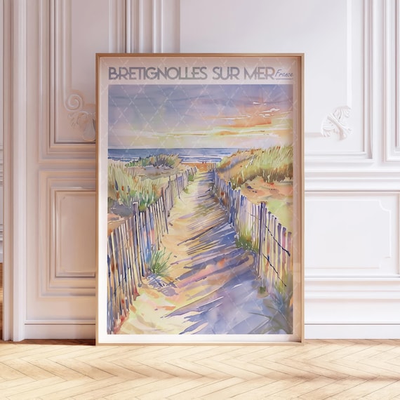 Bretignolles Sur Mer France Dune Beach Path Watercolor Poster