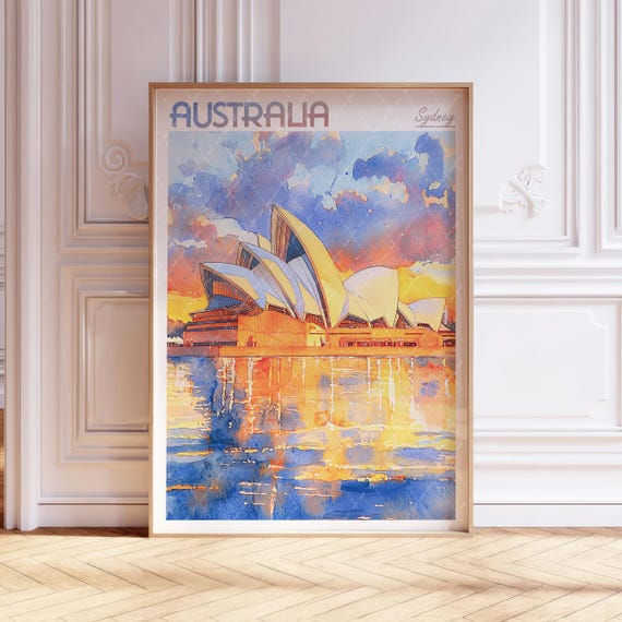 Sydney Opera House Watercolor Travel Poster