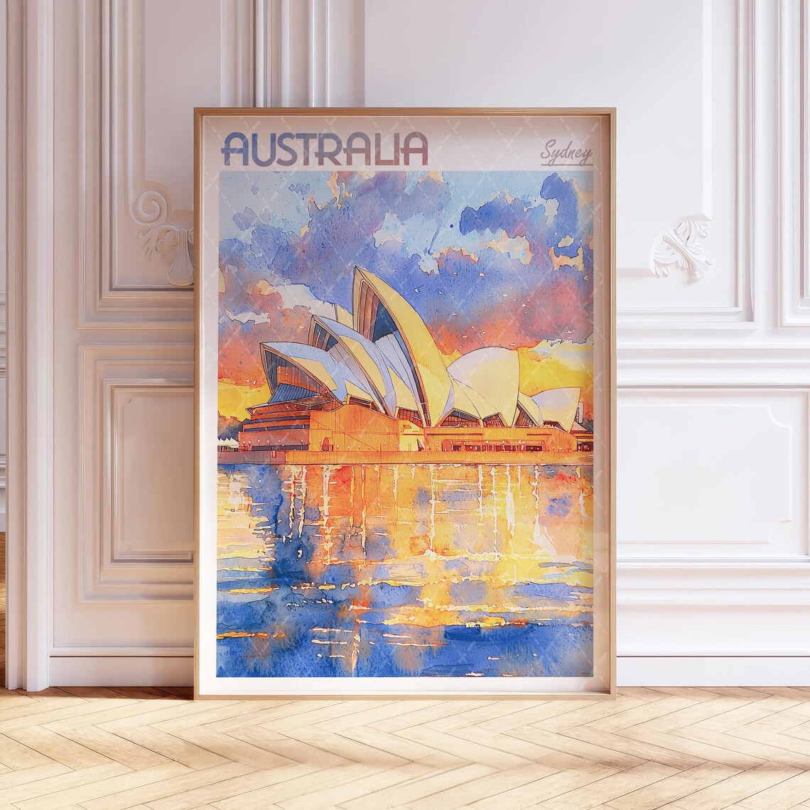Sydney Opera House Watercolor Travel Poster