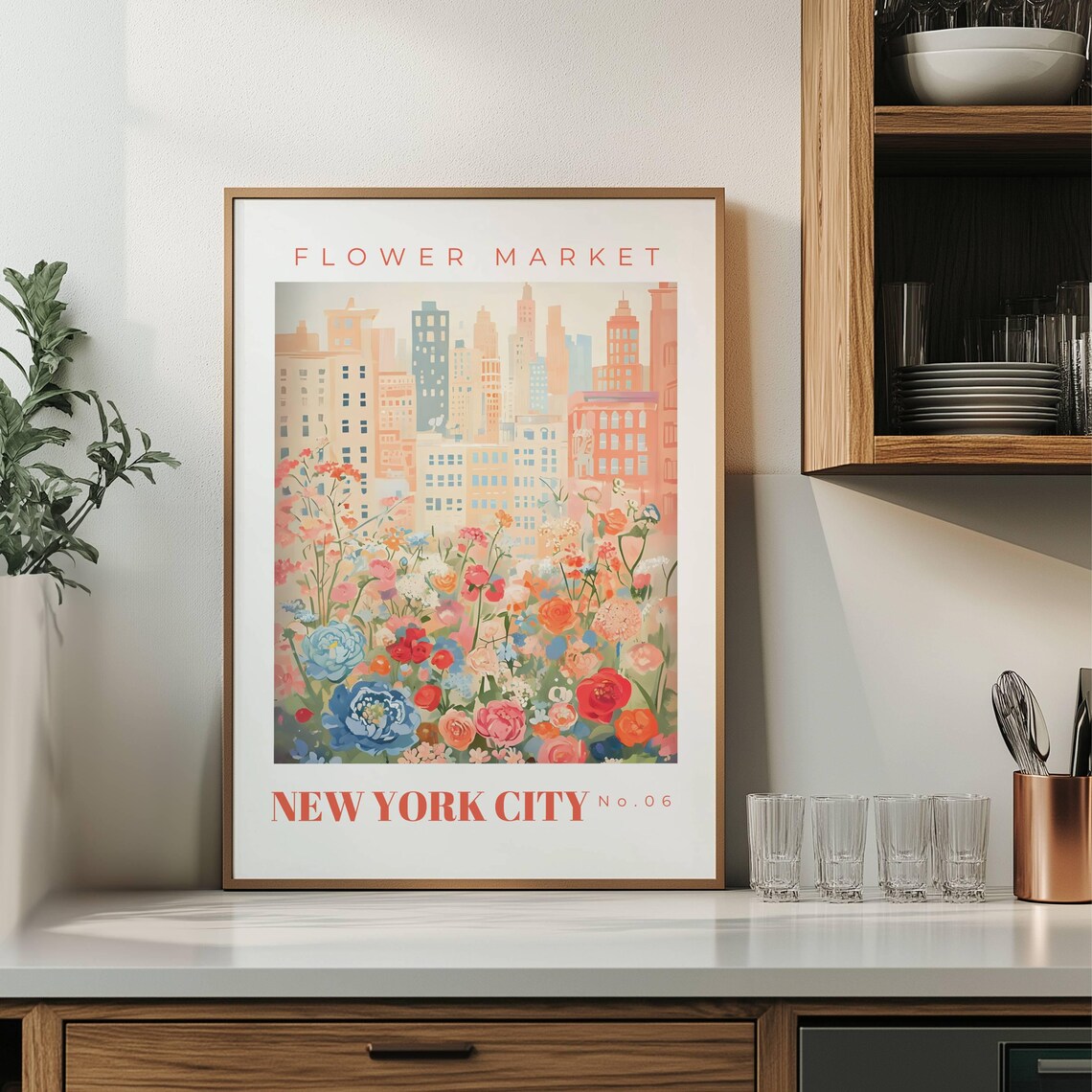Flower Market New York City Floral Art Print