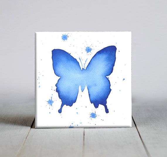 Butterfly Ceramic Tile Butterfly Decorative Tile Butterfly Lover Gift Unique Butterfly Gifts