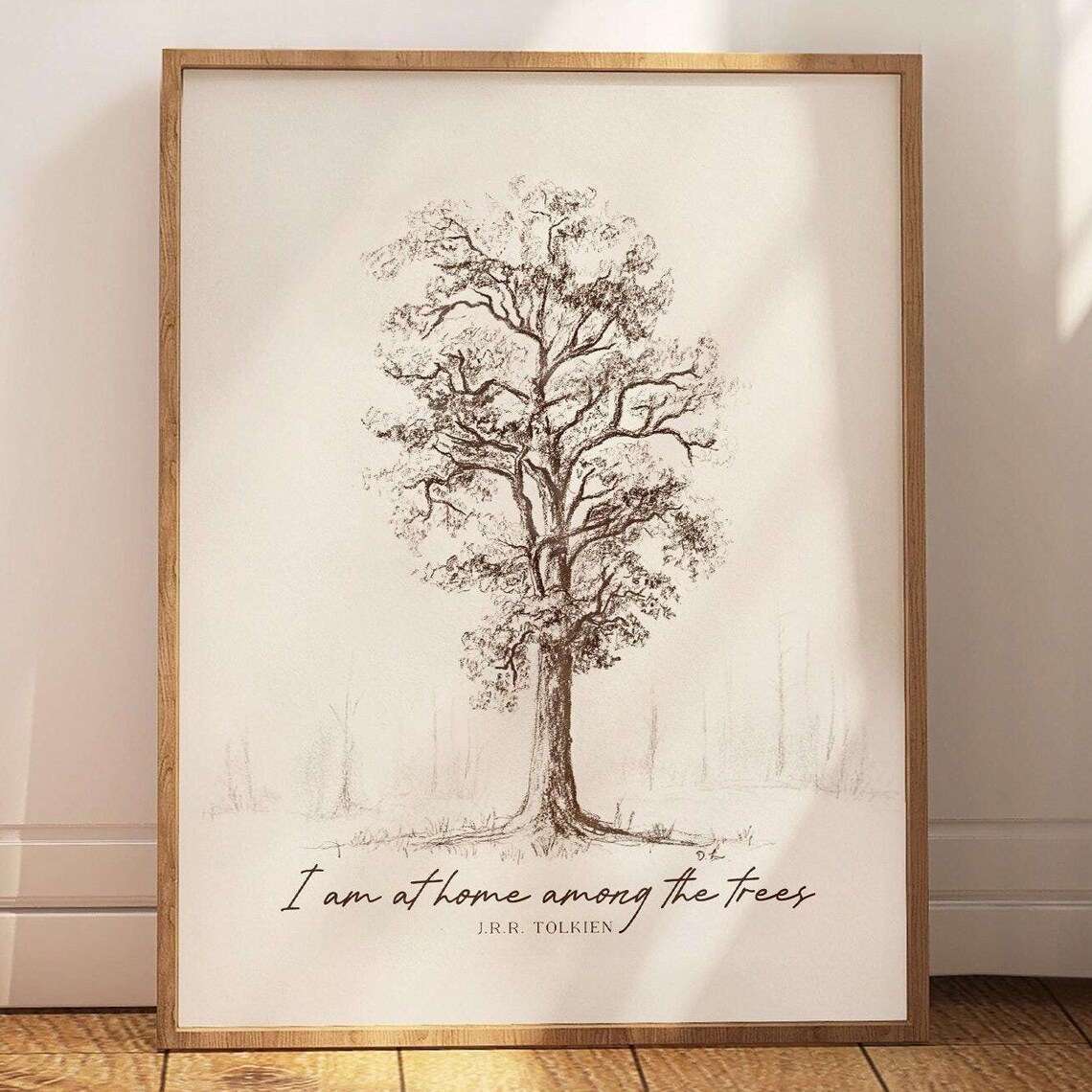 J.R.R. Tolkien Trees Quote, Vintage Oak Art Print