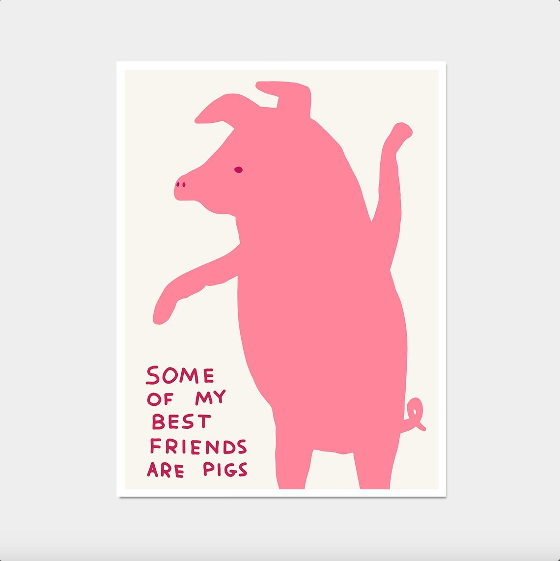 Some Of My Best Friends Are Pigs Pink Pig Funny Animal Poster - Image 3