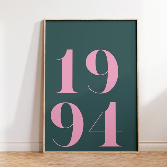 Retro Custom Birth Year Poster Print, Boho Gift