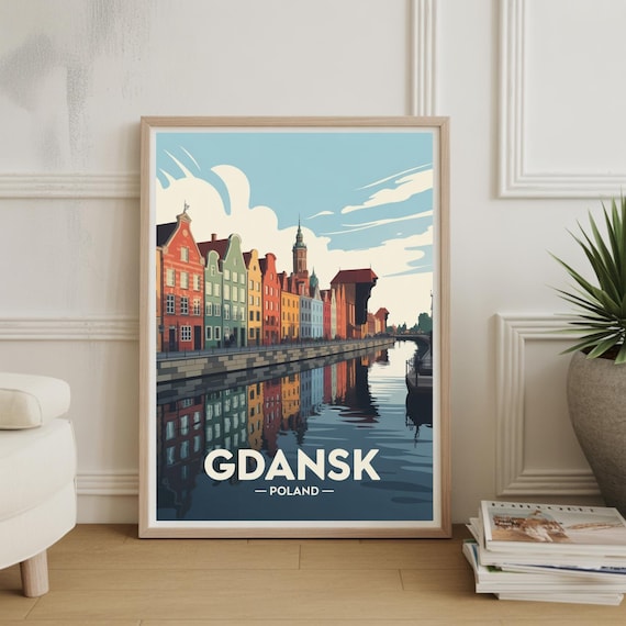 Gdansk Travel Poster, Polish Baltic Coast Art Print