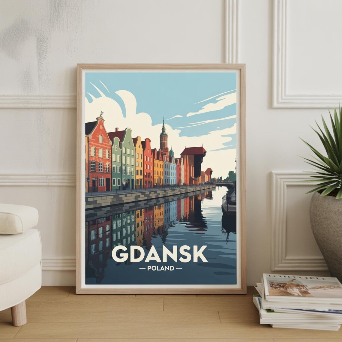 Gdansk Travel Poster, Polish Baltic Coast Art Print
