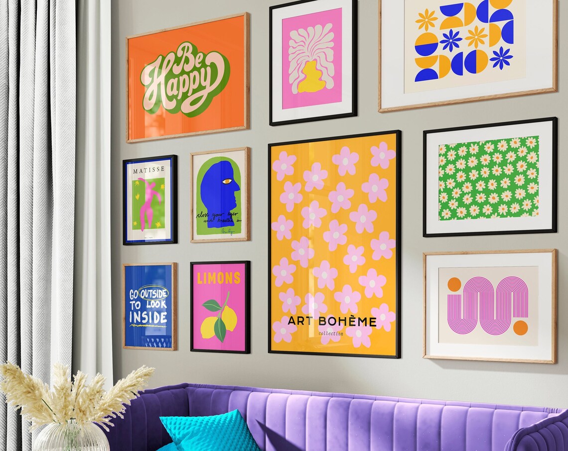 Matisse-Inspired Eclectic Gallery Wall Art Print Set