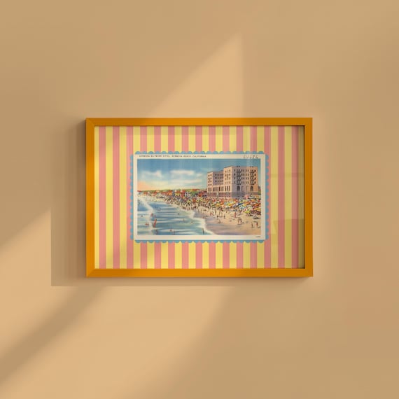 Hermosa Beach California Vintage Biltmore Hotel Travel Poster
