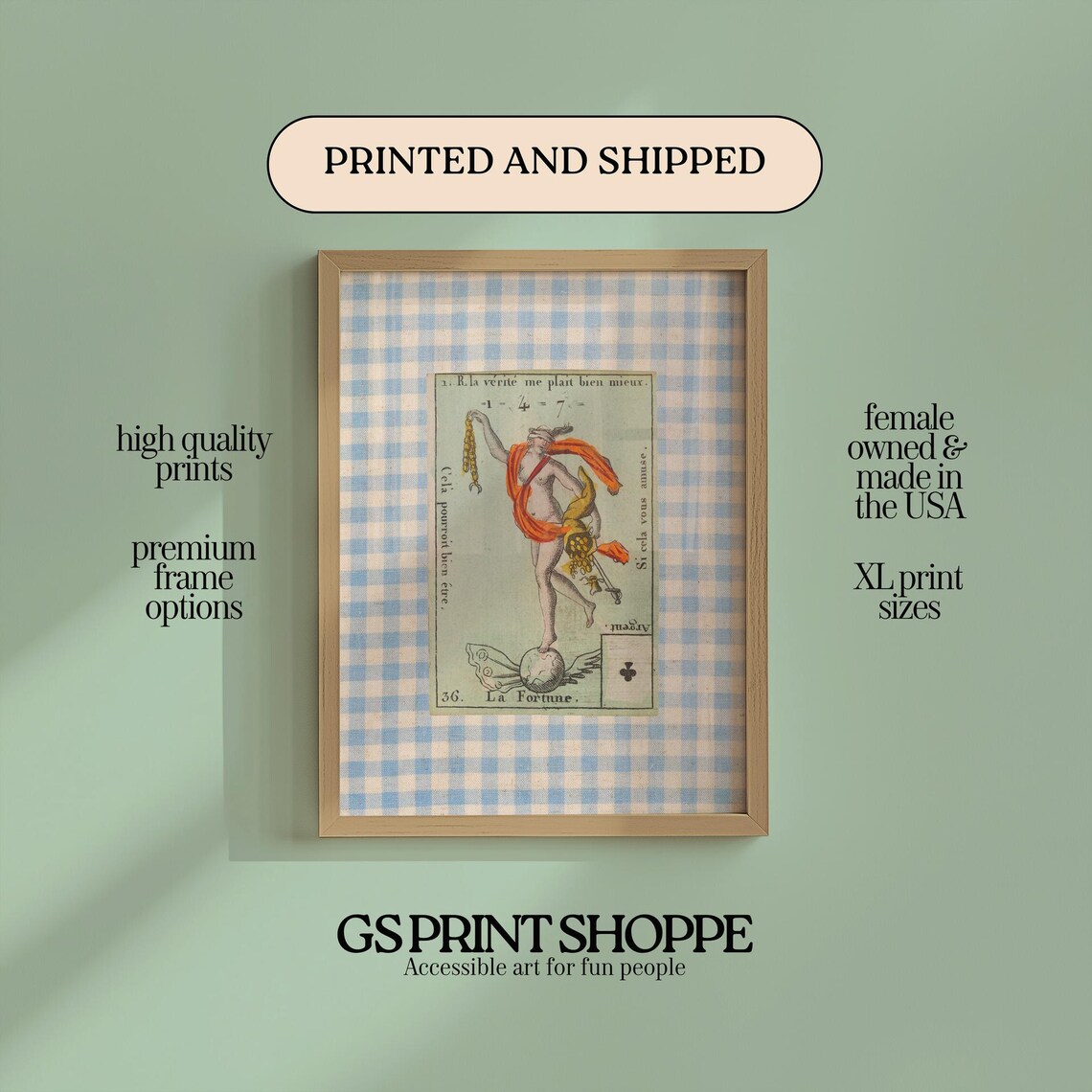 La Fortune Vintage French Lenormand Card Wheel Divination Poster