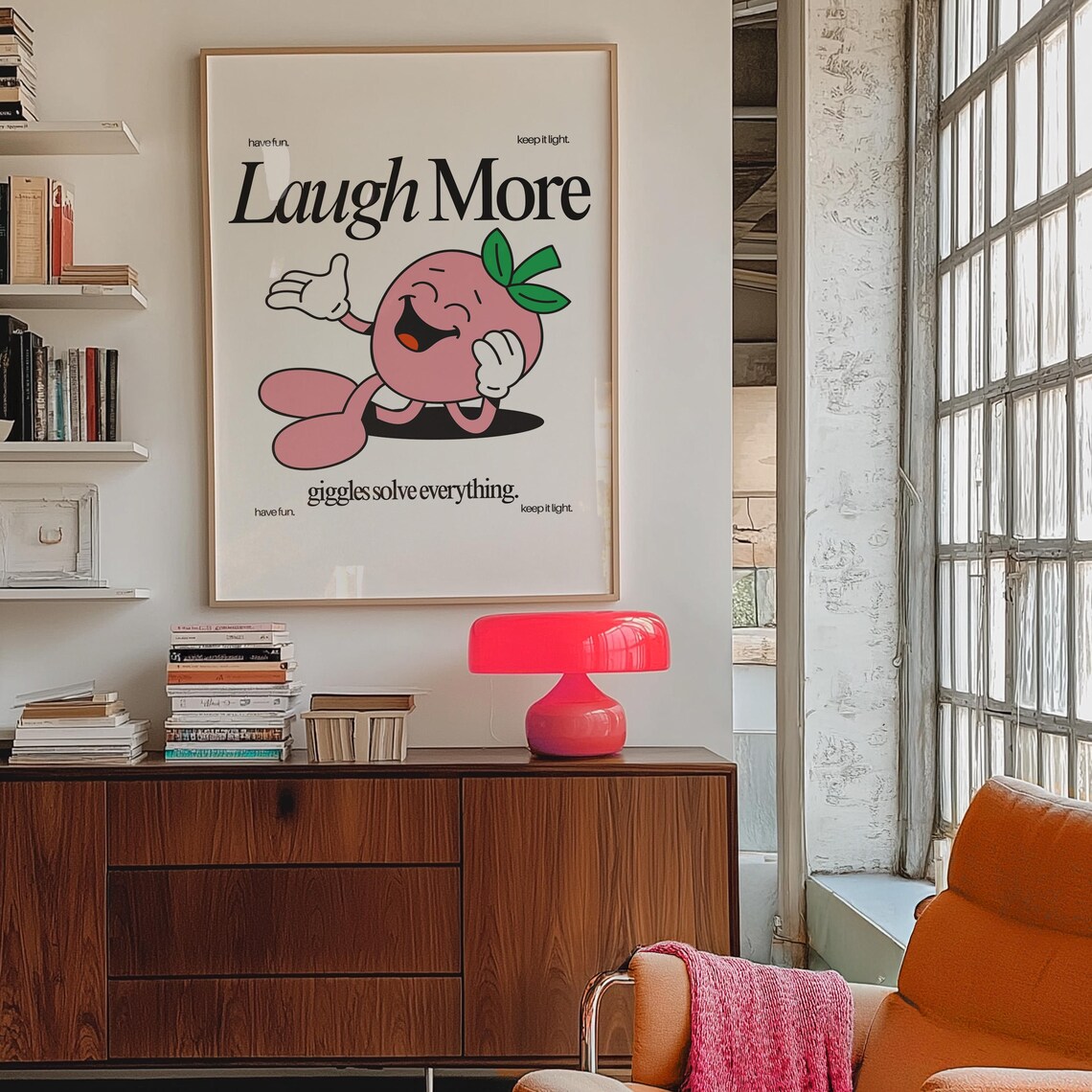 Quirky Art Classroom Trendy Prints Funny Quotes Laugh More Cool Apartment Decor