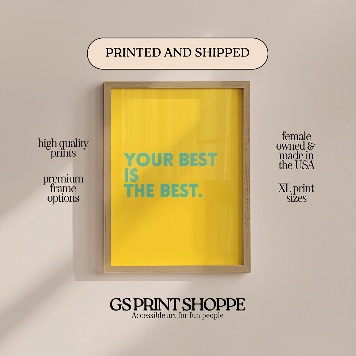 Your Best Is the Best Bold Yellow Motivational Quote Poster Design