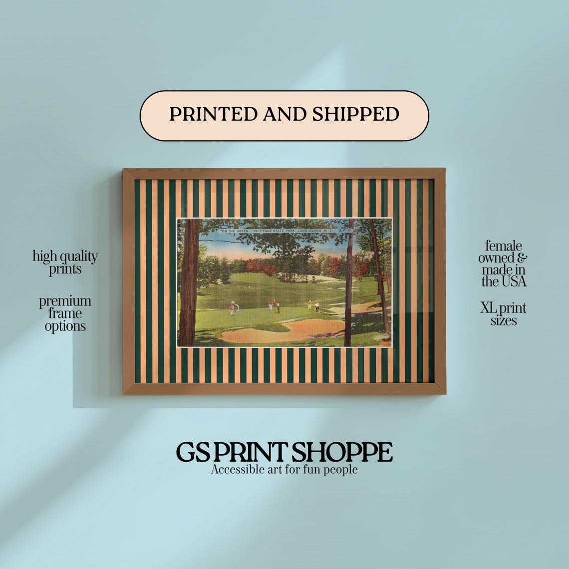 Bethpage Golf Course Vintage Horizontal Art Print